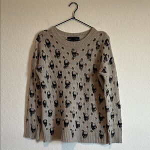Skull Cashmere Printed Knit Sweater